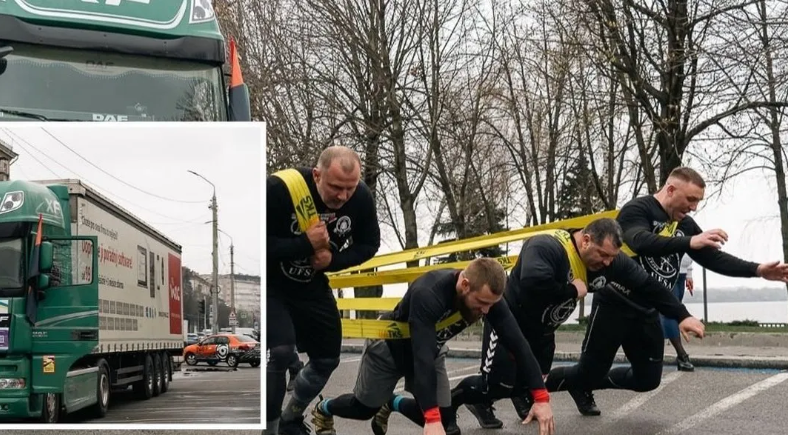 Протягнули 18-тонну фуру: у Дніпрі перевершили рекорд Гіннеса